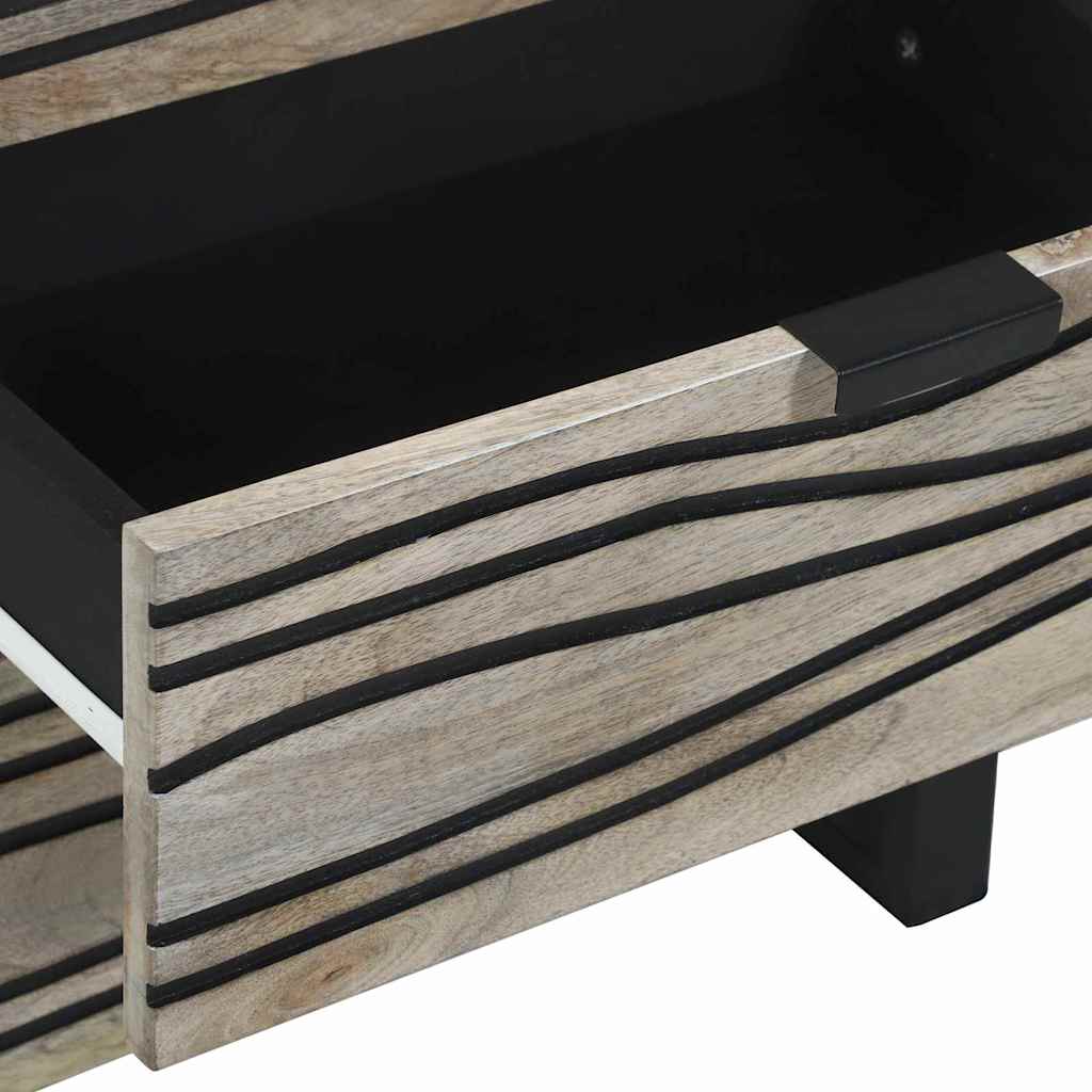 Armadio da Notte con cassetto Bianco e Nero 50 x 33 x 62 cm