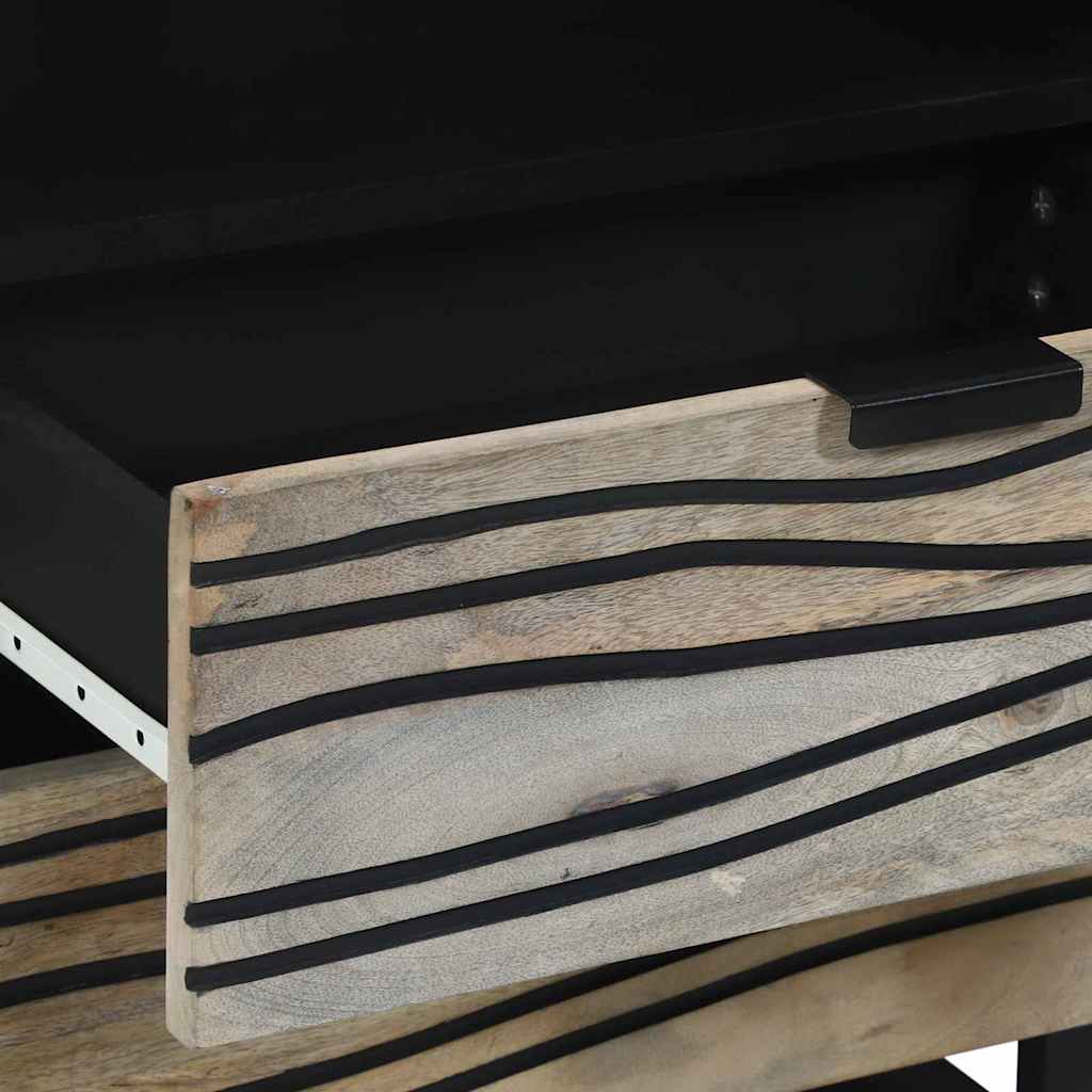 Armadio da Notte con cassetto Bianco e Nero 50 x 33 x 62 cm