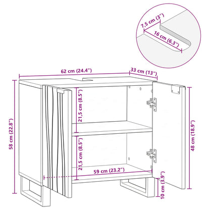 Armadio per Lavabo da Bagno con porta Bianco 62 x 33 x 58 cm | homemem39