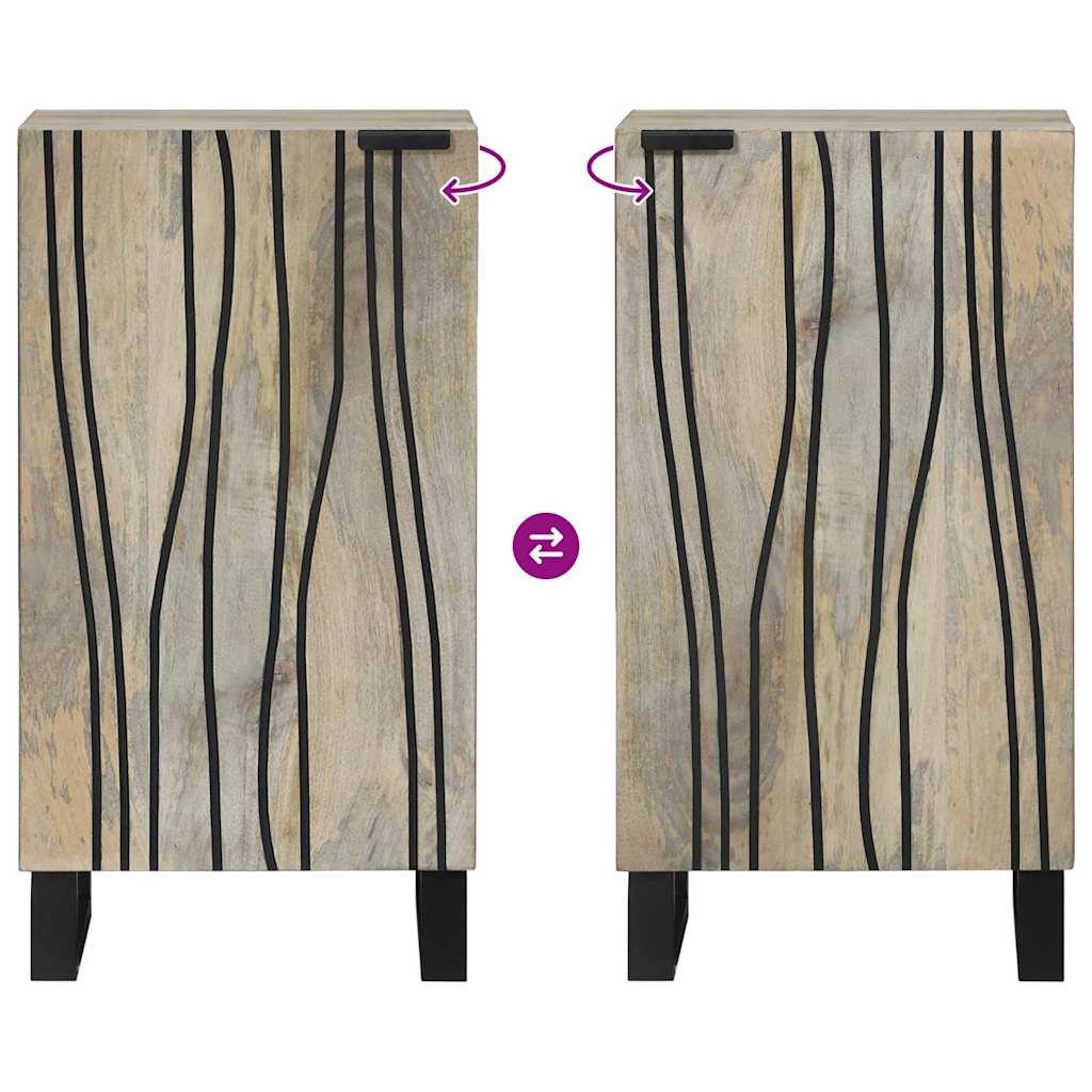 Sideboard Bianco 40 x 33 x 75 cm legno massello di mango - homemem39