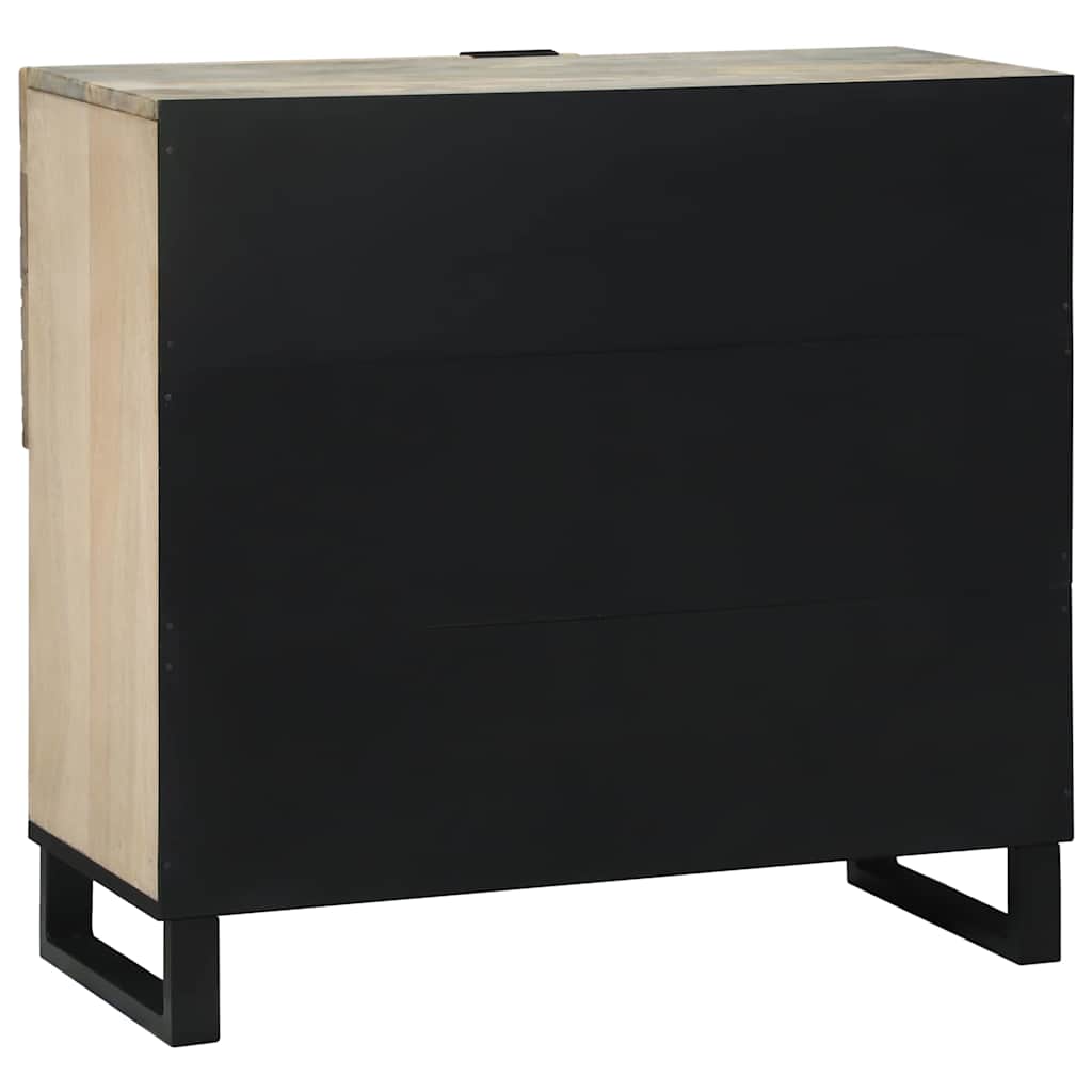 Credenza Bianco 80 x 33 x 75 cm legno massello di mango - homemem39