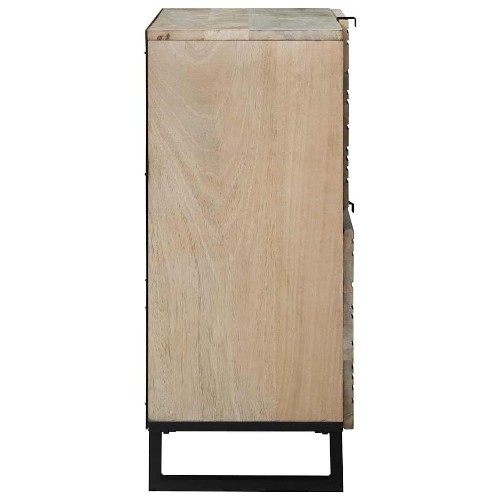 Credenza Bianco 80 x 33 x 75 cm legno massello di mango - homemem39