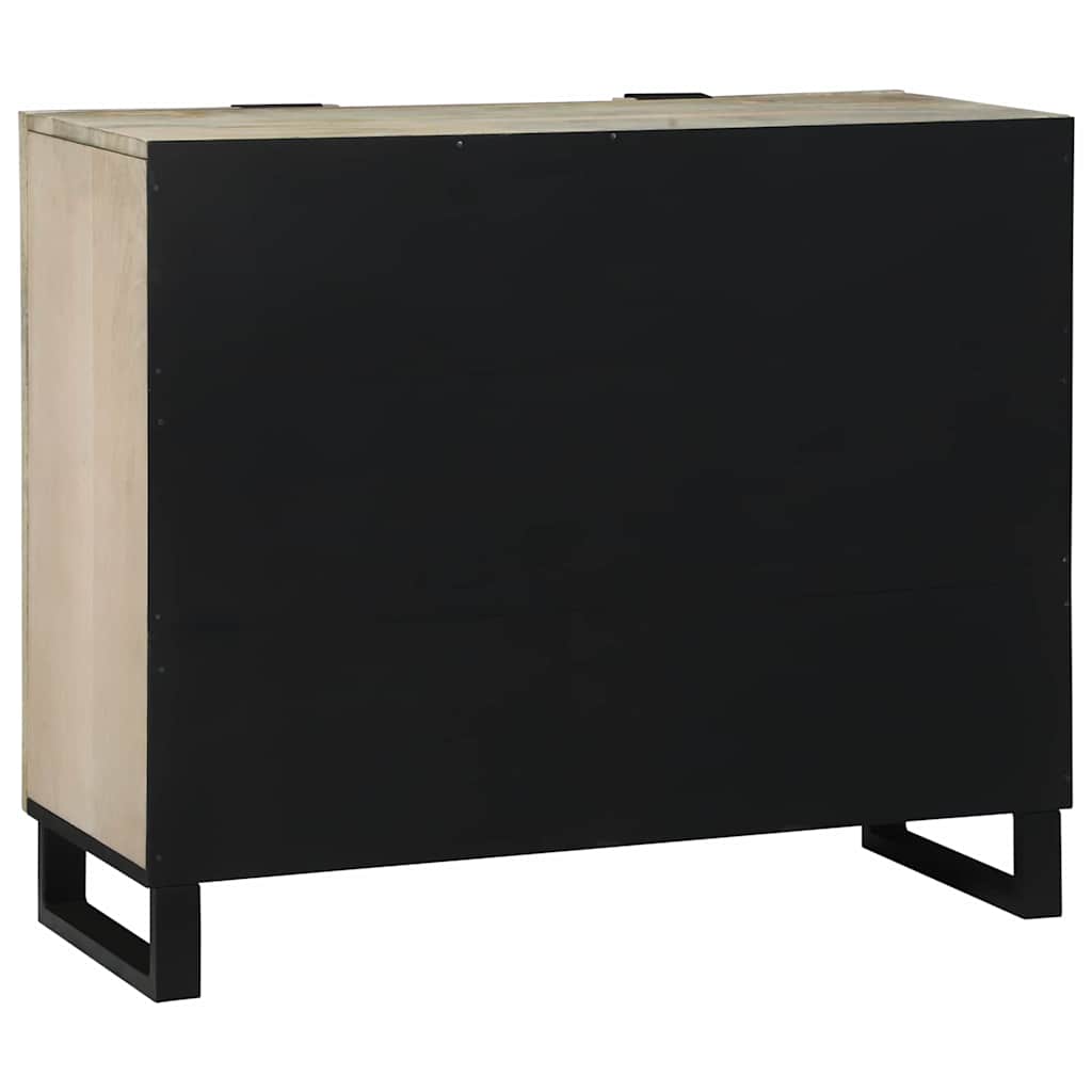 Sideboard Bianco 90 x 33 x 75 cm legno massello di mango - homemem39