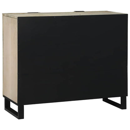 Sideboard Bianco 90 x 33 x 75 cm legno massello di mango - homemem39