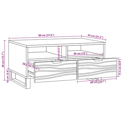 Tavolino da salotto con cassetto Marrone e Nero 80 x 54 x 40 cm | homemem39