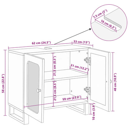 Armadio per Lavabo da Bagno Marrone 62 x 33 x 58 cm | homemem39