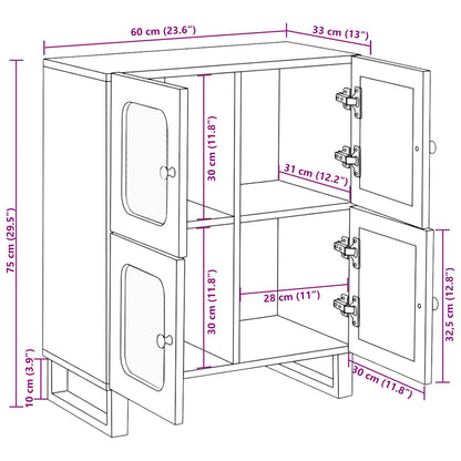 Credenza Marrone 60 x 33 x 75 cm Legno di mango massello | homemem39