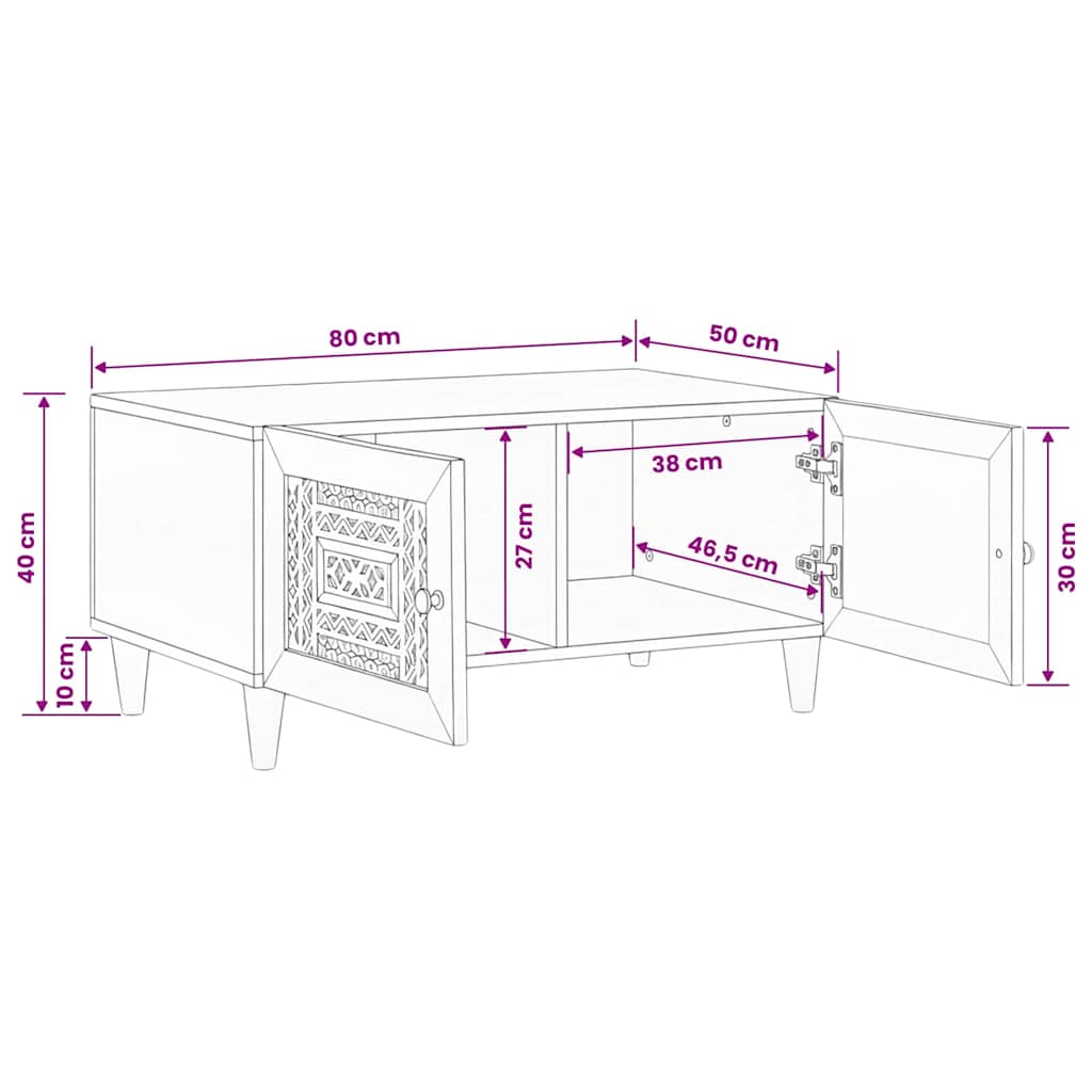 Tavolino da salotto Marrone Chiaro 80 x 54 x 40 cm