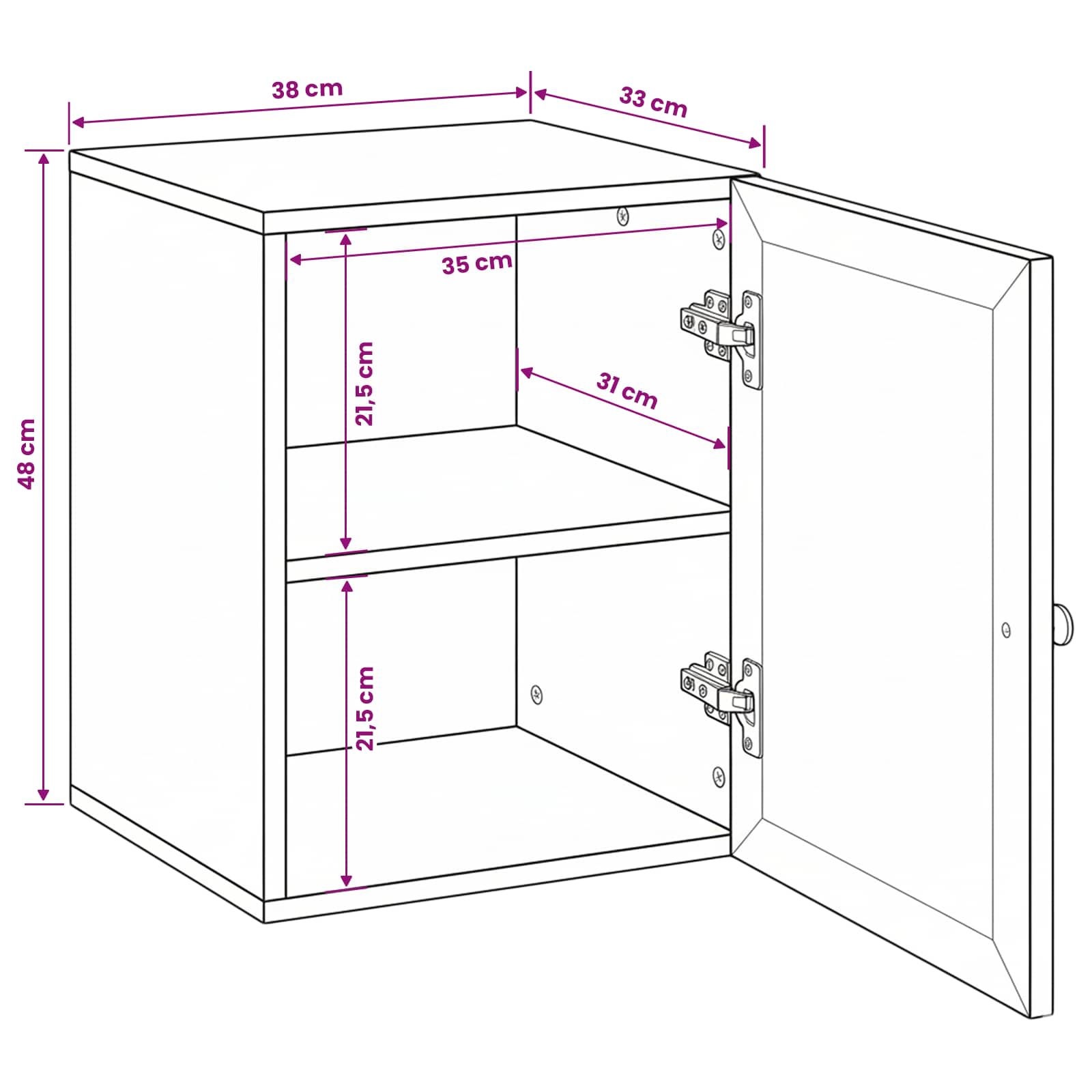 Mobile da Bagno con porta Marrone Chiaro 38 x 33 x 48 cm | homemem39