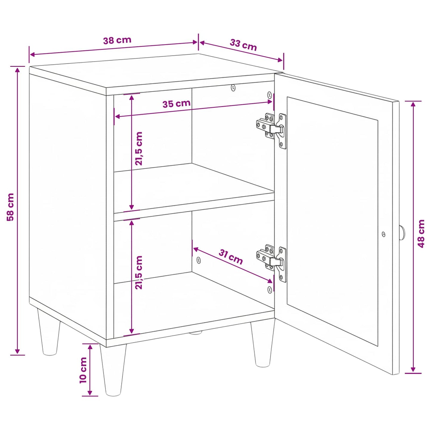 Mobile da Bagno con porta Marrone Chiaro 38 x 33 x 58 cm | homemem39