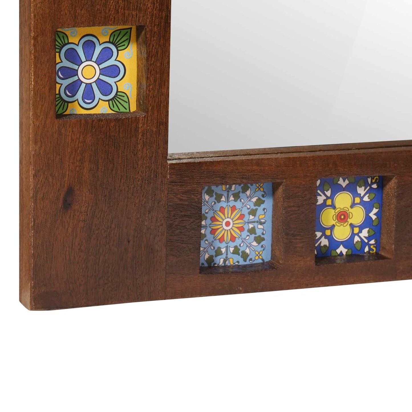 Specchio da bagno Noce 50 x 70 x 3 cm Legno di mango massello