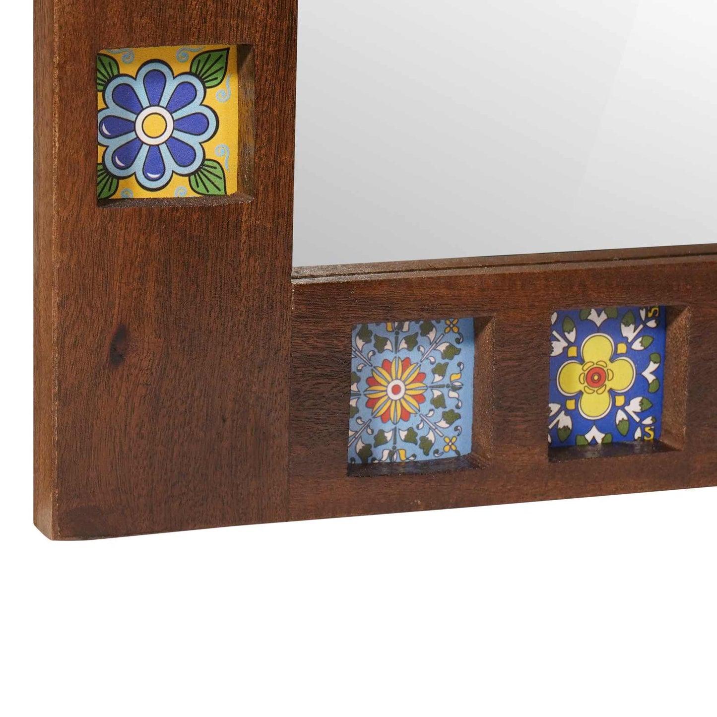 Specchio da bagno Noce 50 x 70 x 3 cm Legno di mango massello