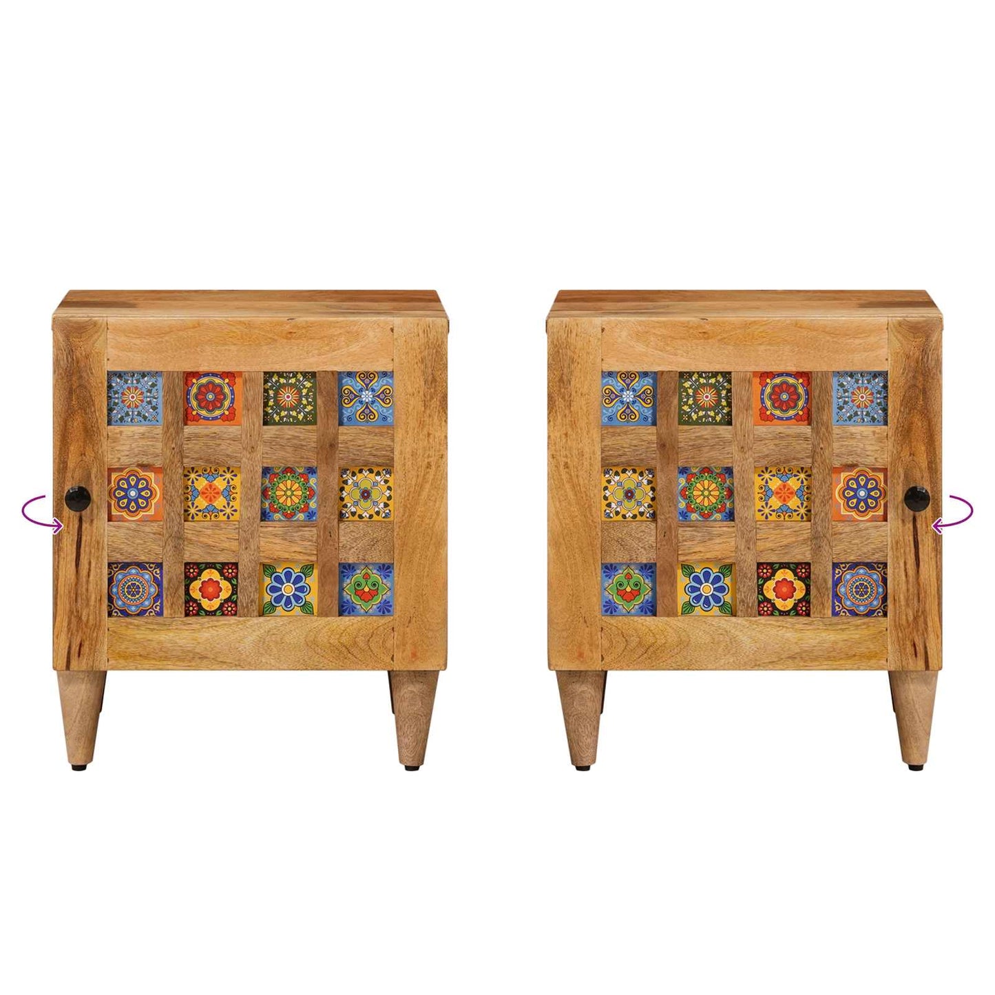 Armadio da Notte 2 pcs Naturale 40 x 33 x 46 cm | homemem39