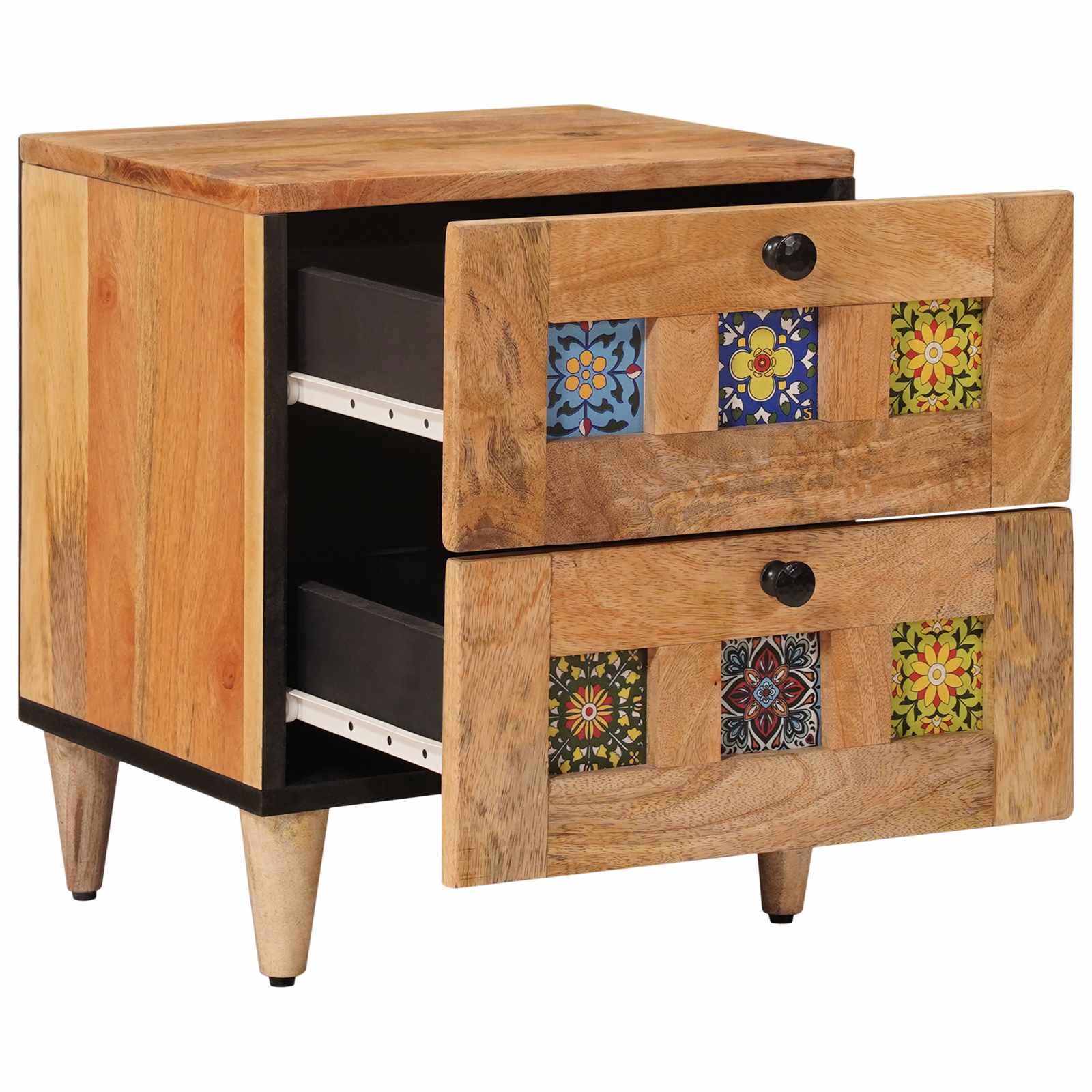 Armadio da Notte con cassetto 2 pcs Naturale 40 x 33 x 46 cm | homemem39