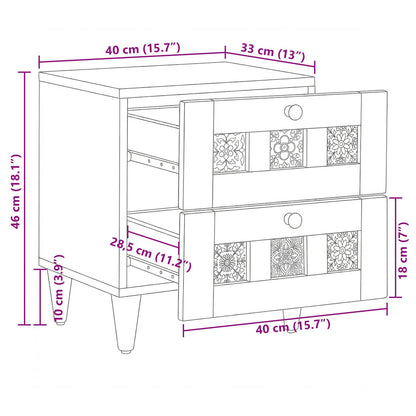 Armadio da Notte con cassetto 2 pcs Naturale 40 x 33 x 46 cm | homemem39