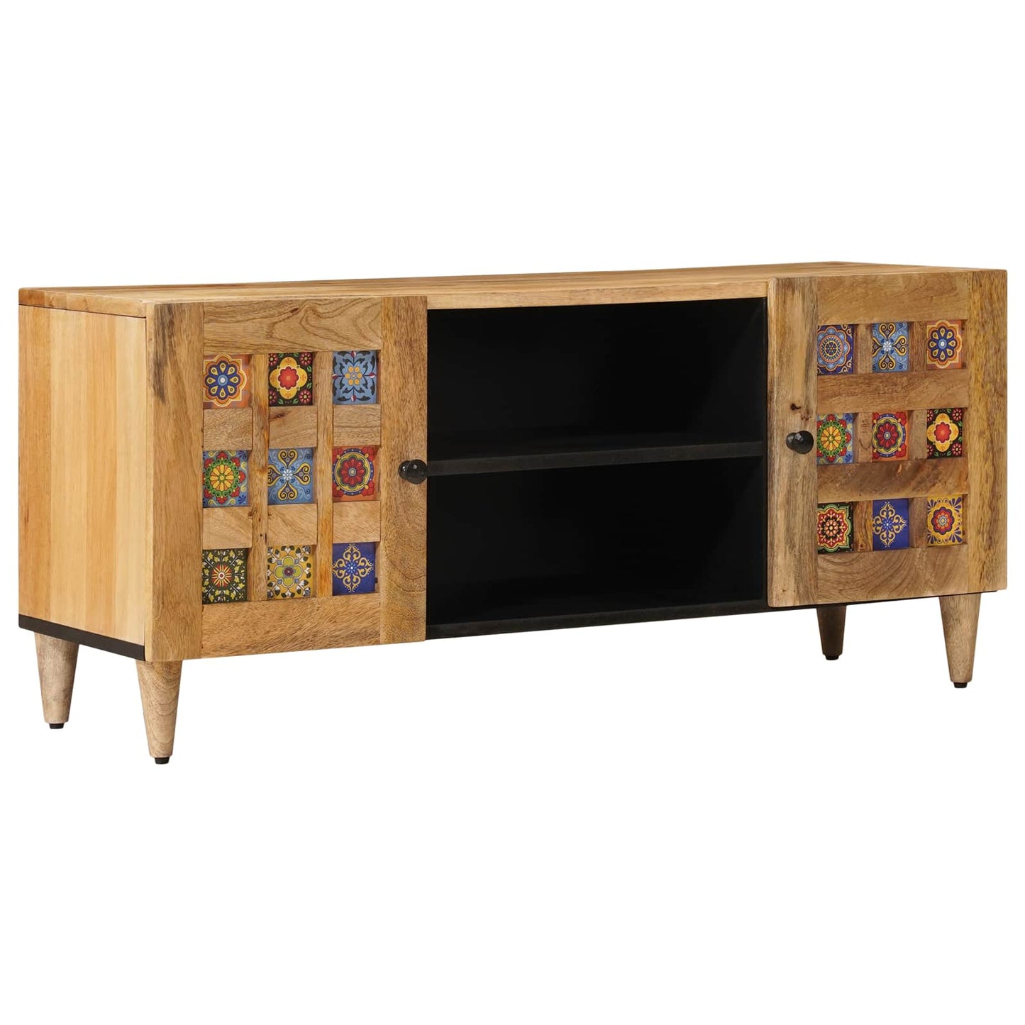 Mobile TV Naturale 105 x 33 x 46 cm Legno di mango massello | homemem39