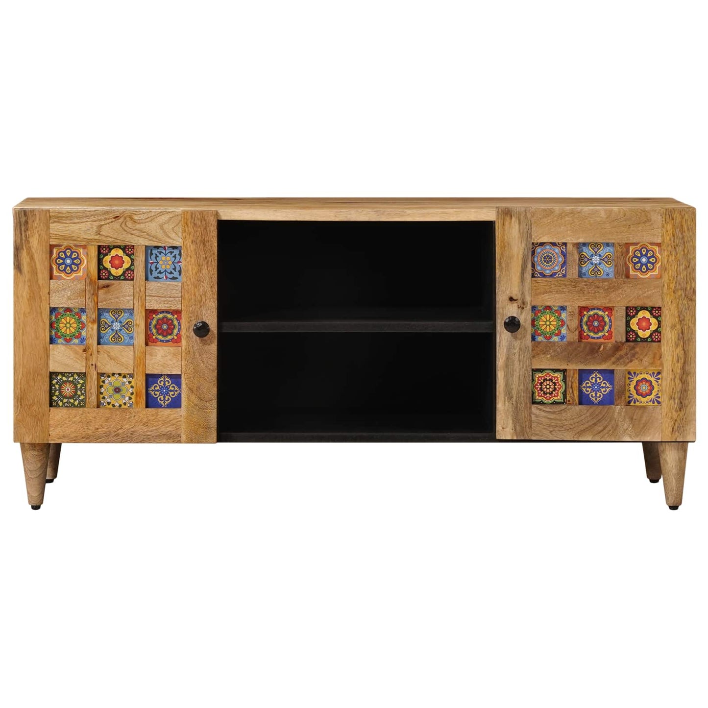 Mobile TV Naturale 105 x 33 x 46 cm Legno di mango massello | homemem39