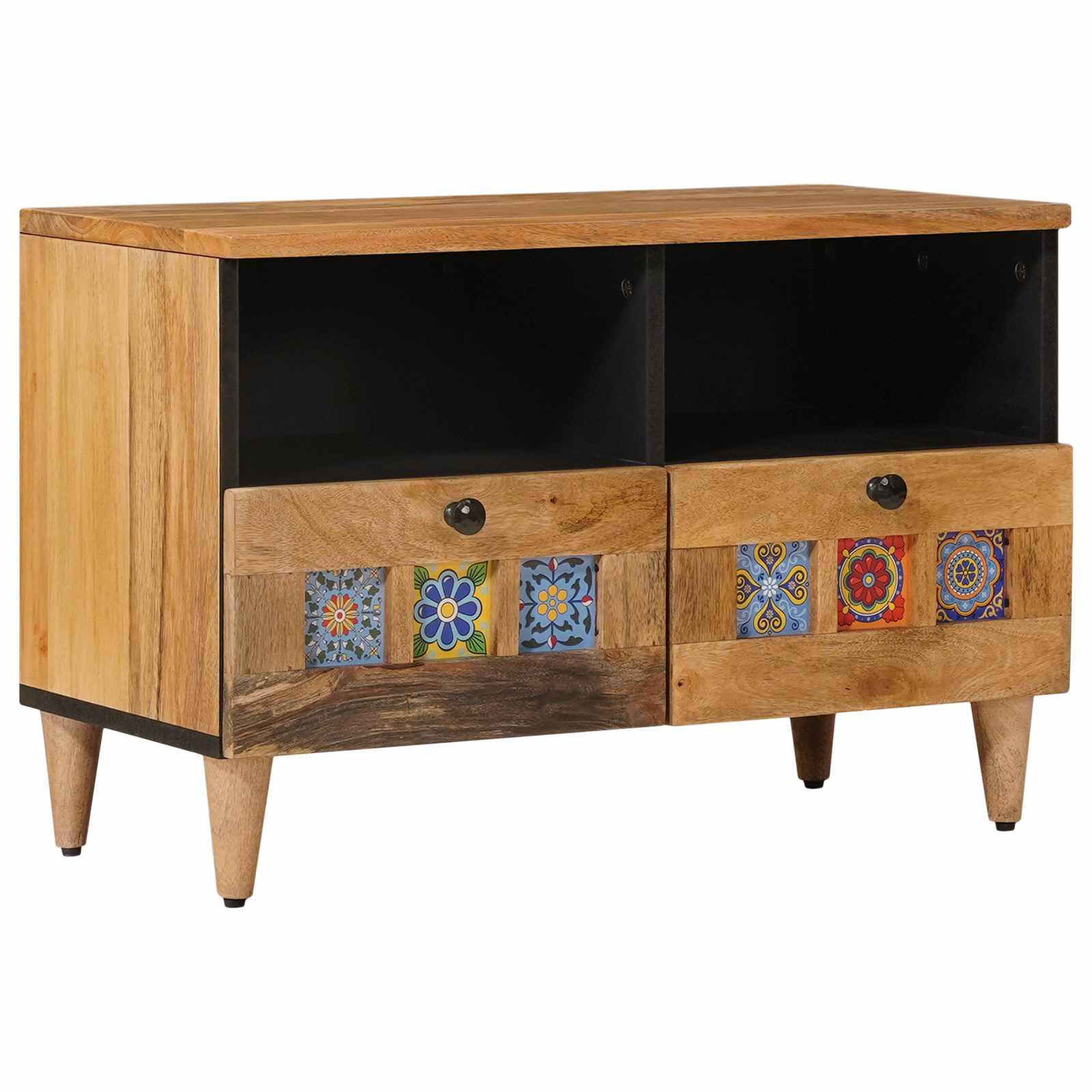 Mobile TV Naturale 70 x 33 x 46 cm Legno di mango massello | homemem39