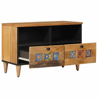 Mobile TV Naturale 70 x 33 x 46 cm Legno di mango massello | homemem39
