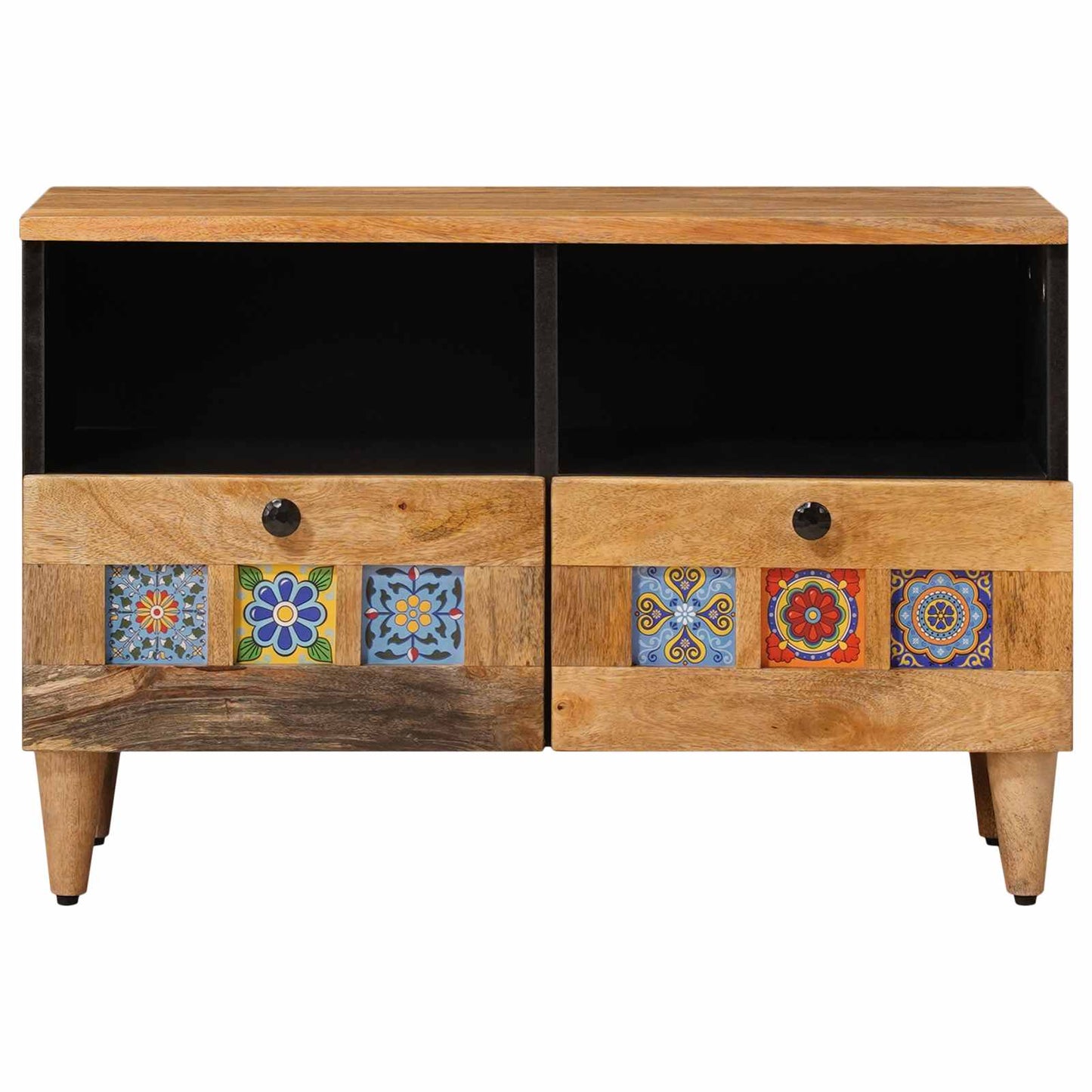 Mobile TV Naturale 70 x 33 x 46 cm Legno di mango massello | homemem39