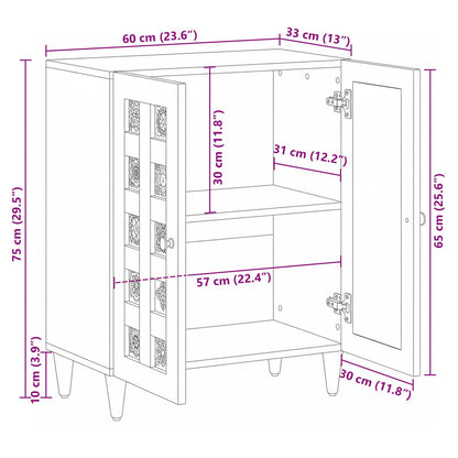 Credenza Naturale 60 x 33 x 75 cm Legno di mango massello | homemem39