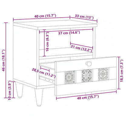 Armadio da Notte con cassetto 2 pcs Naturale 40 x 33 x 46 cm | homemem39