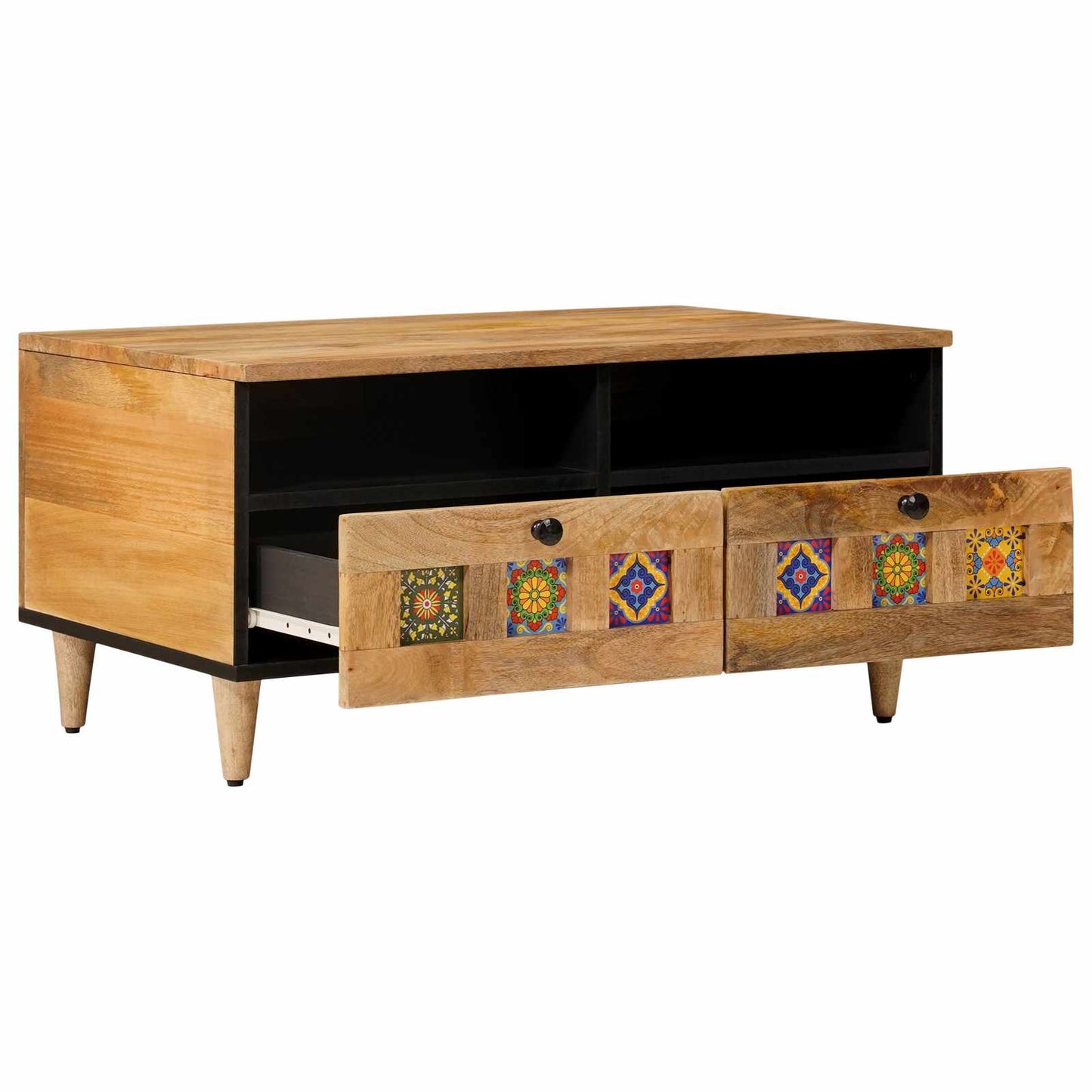 Tavolino da salotto con cassetto Naturale 80 x 54 x 40 cm | homemem39