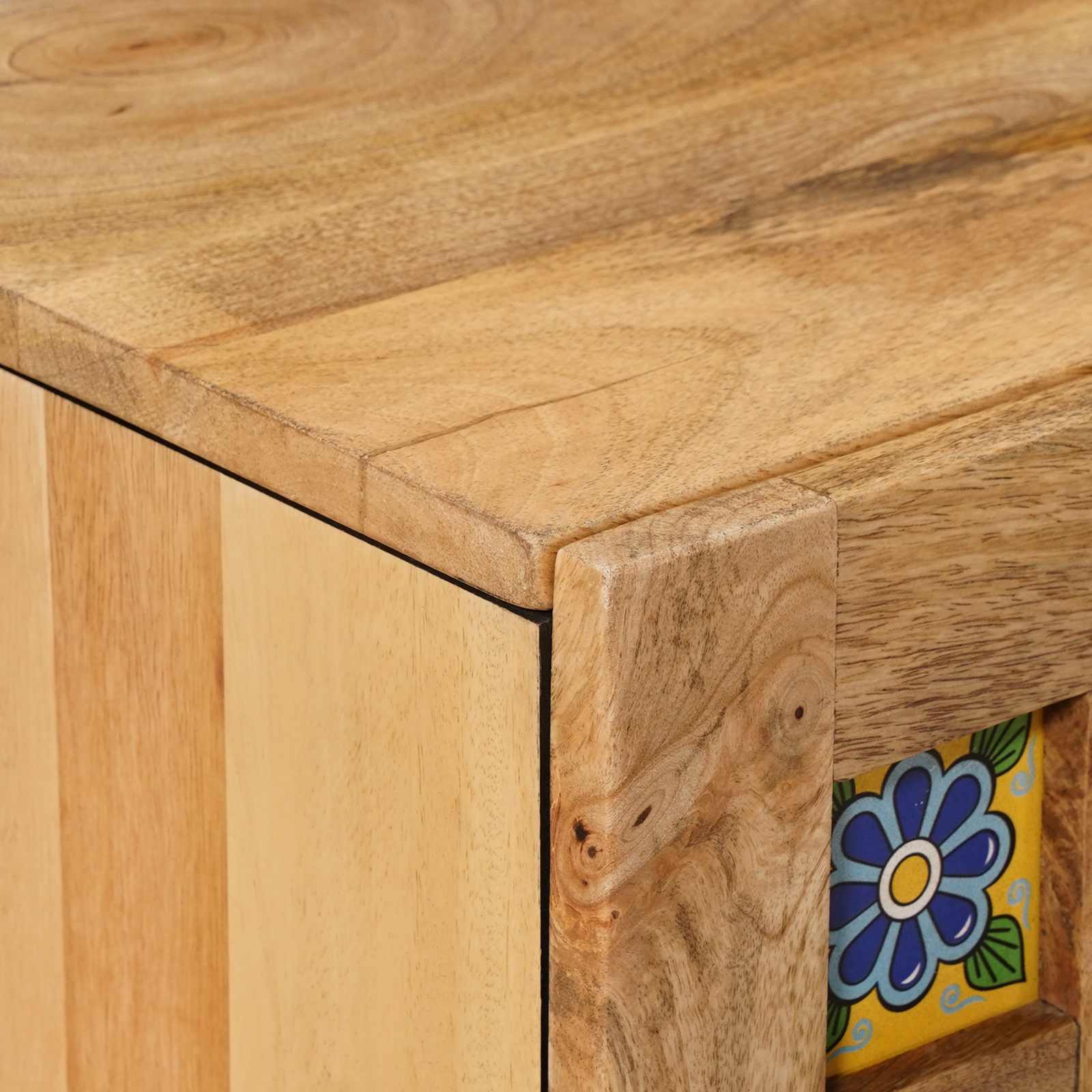Mobile TV Naturale 105 x 33,5 x 46 cm Legno di mango massello | homemem39