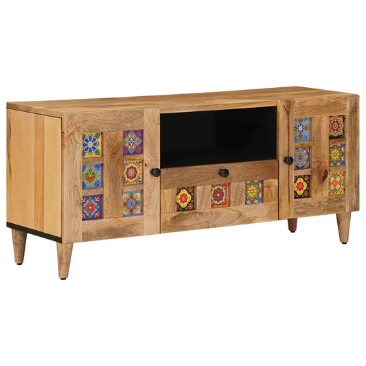 Mobile TV Naturale 105 x 33,5 x 46 cm Legno di mango massello | homemem39