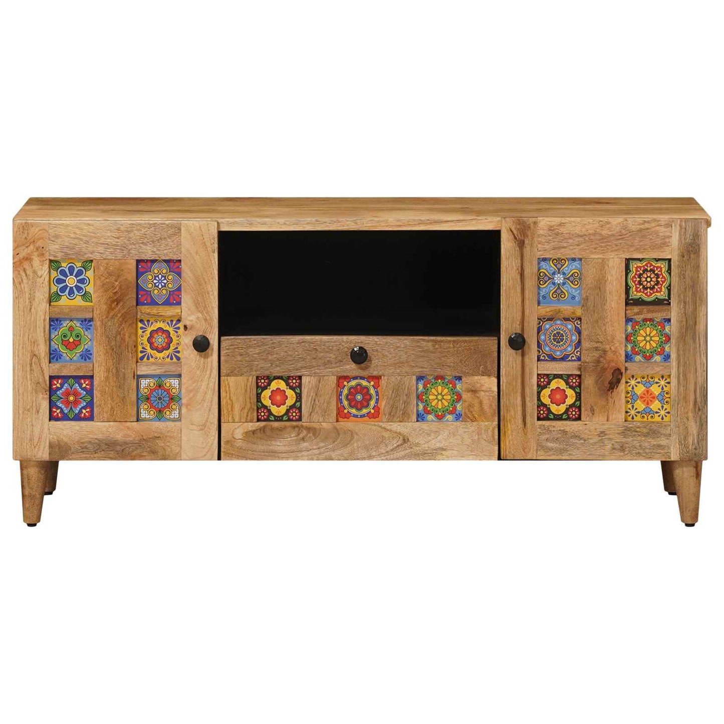 Mobile TV Naturale 105 x 33,5 x 46 cm Legno di mango massello | homemem39