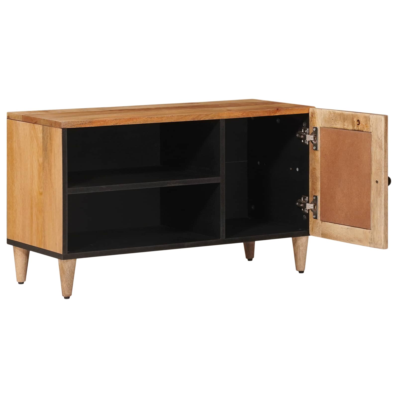 Mobile TV Naturale 80 x 33 x 46 cm Legno di mango massello | homemem39