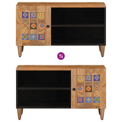 Mobile TV Naturale 80 x 33 x 46 cm Legno di mango massello