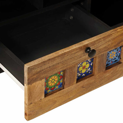 Mobile TV Naturale 100 x 33 x 46 cm Legno di mango massello | homemem39