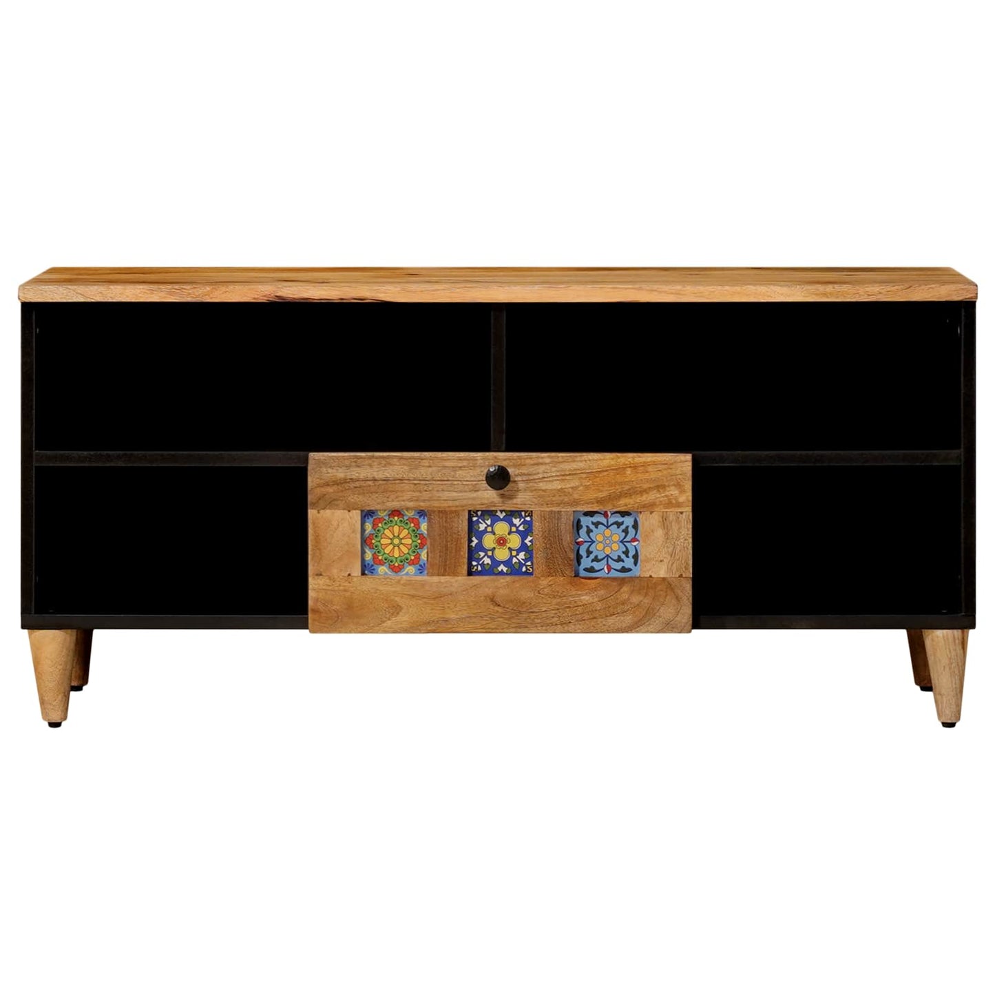 Mobile TV Naturale 100 x 33 x 46 cm Legno di mango massello