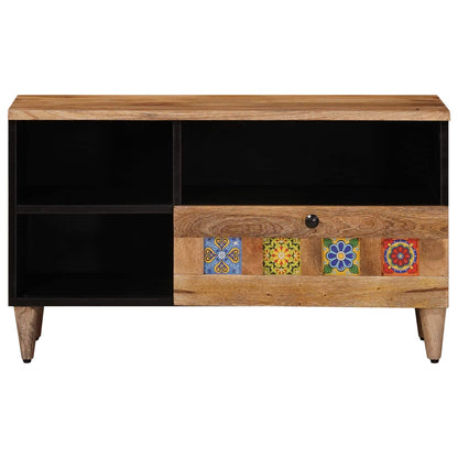 Mobile TV Naturale 80 x 33 x 46 cm Legno di mango massello
