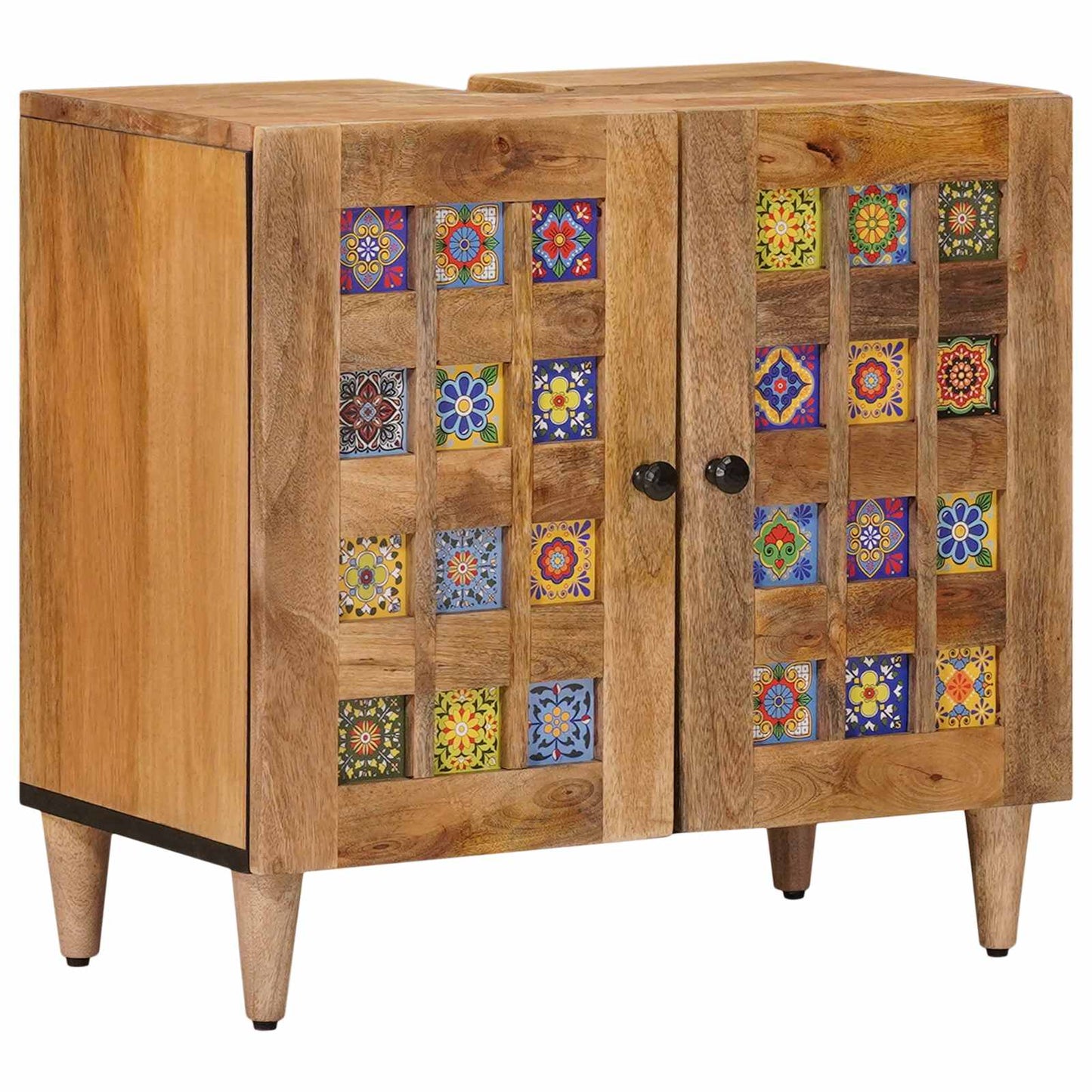 Armadio per Lavabo da Bagno con porta Naturale 62 x 33 x 58 cm | homemem39