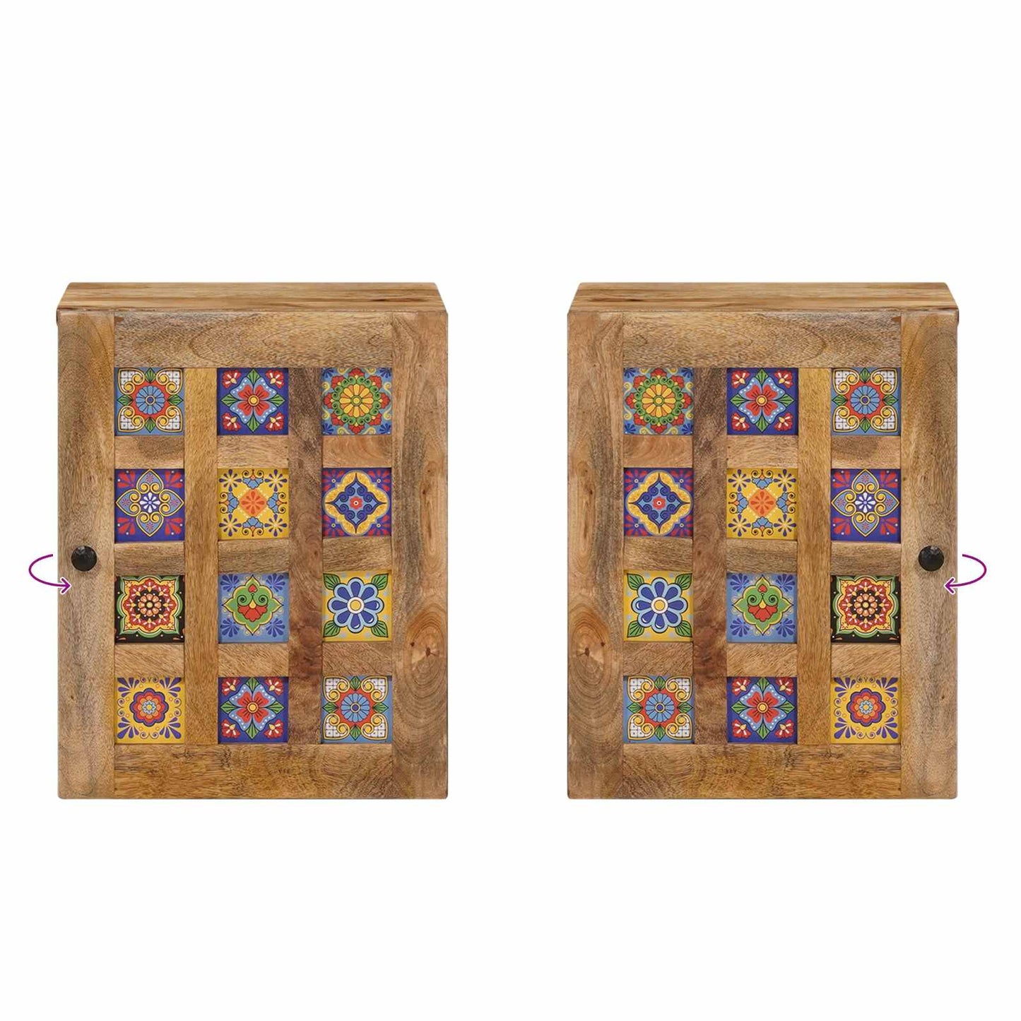 Mobile Appeso da Bagno con porta Naturale 38 x 33 x 48 cm | homemem39