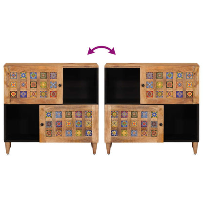 Credenza Naturale 80 x 33 x 75 cm Legno di mango massello | homemem39