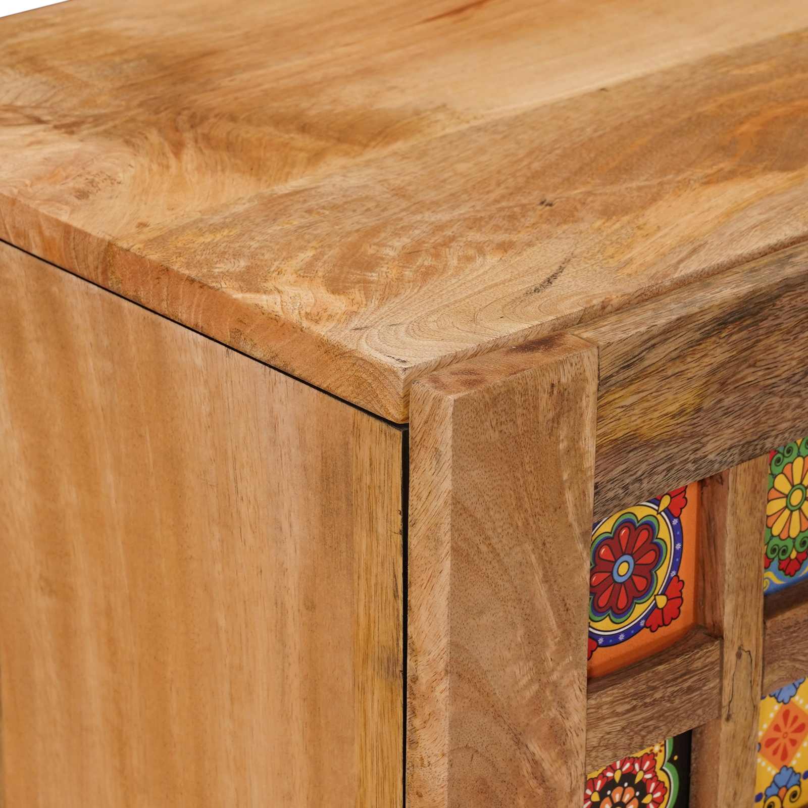 Credenza Naturale 90 x 33 x 75 cm Legno di mango massello | homemem39