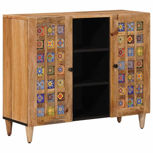 Credenza Naturale 90 x 33 x 75 cm Legno di mango massello | homemem39