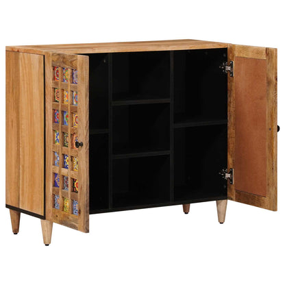 Credenza Naturale 90 x 33 x 75 cm Legno di mango massello | homemem39