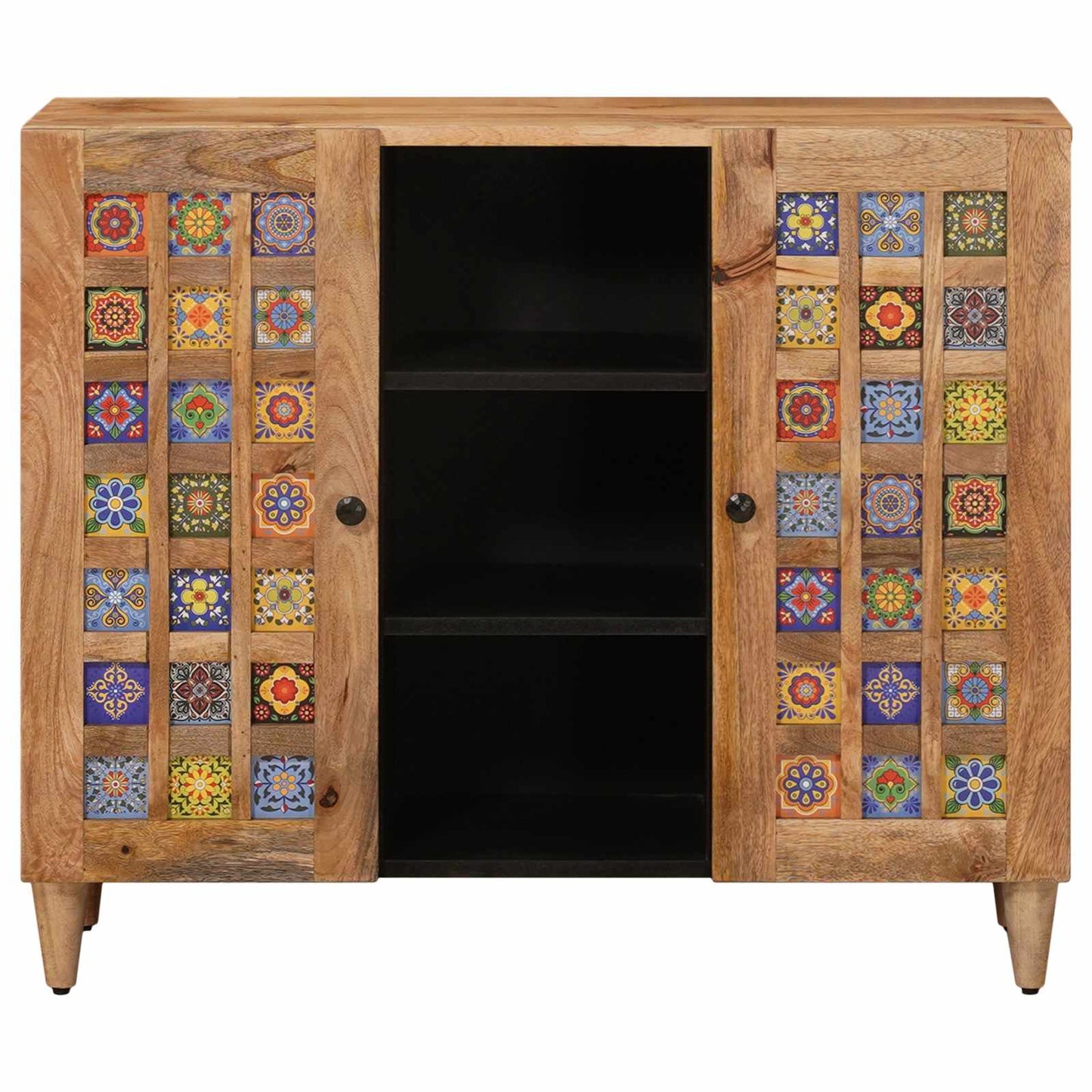 Credenza Naturale 90 x 33 x 75 cm Legno di mango massello | homemem39