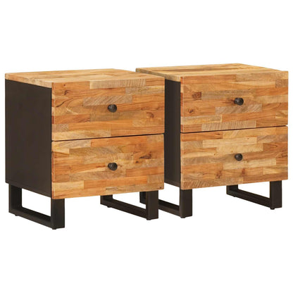 Armadio da Notte con cassetto 2 pcs Marrone 40 x 33 x 46 cm | homemem39