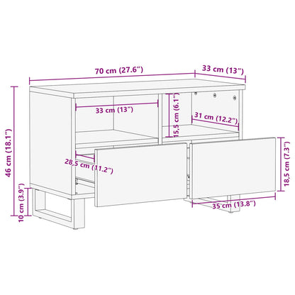 Mobile TV Marrone 70 x 33 x 46 cm Legno di mango massello | homemem39