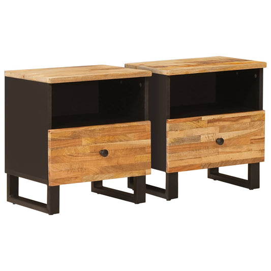Mobiletto da Letto 2 pz Marrone 40 x 33 x 46 cm - homemem39