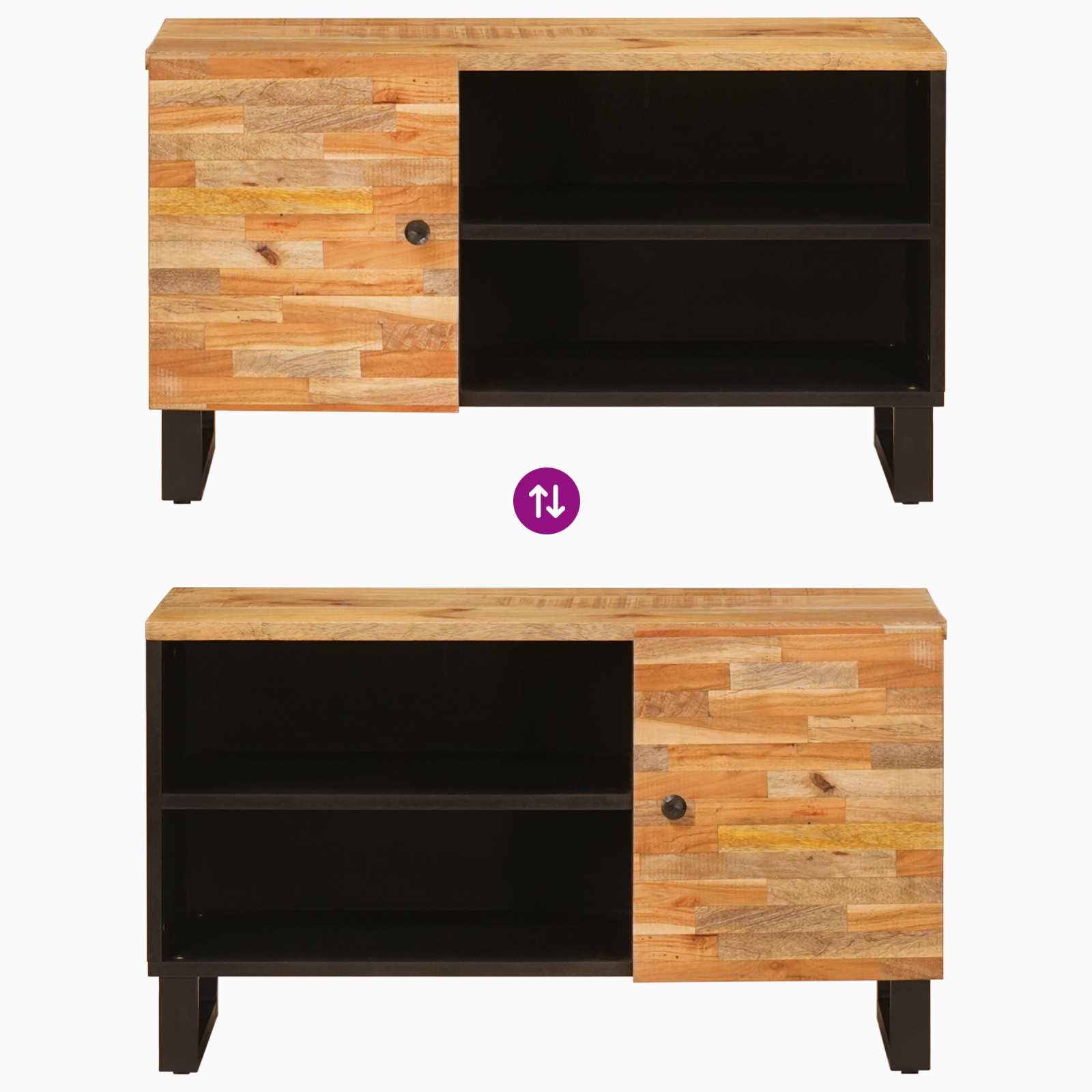 Mobile TV Marrone 80 x 33 x 46 cm Legno di mango massello | homemem39
