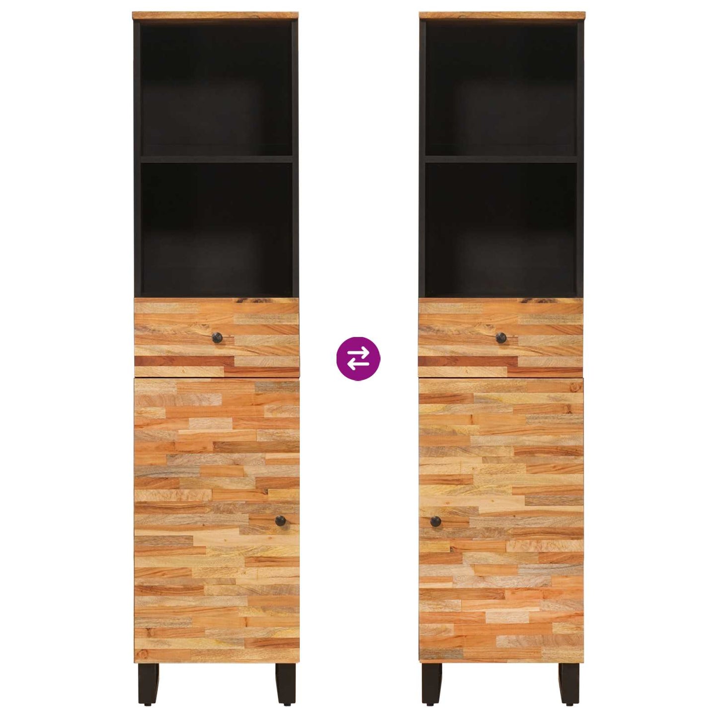 Mobile da Bagno con porta Rovere artigianale 38 x 33 x 160 cm