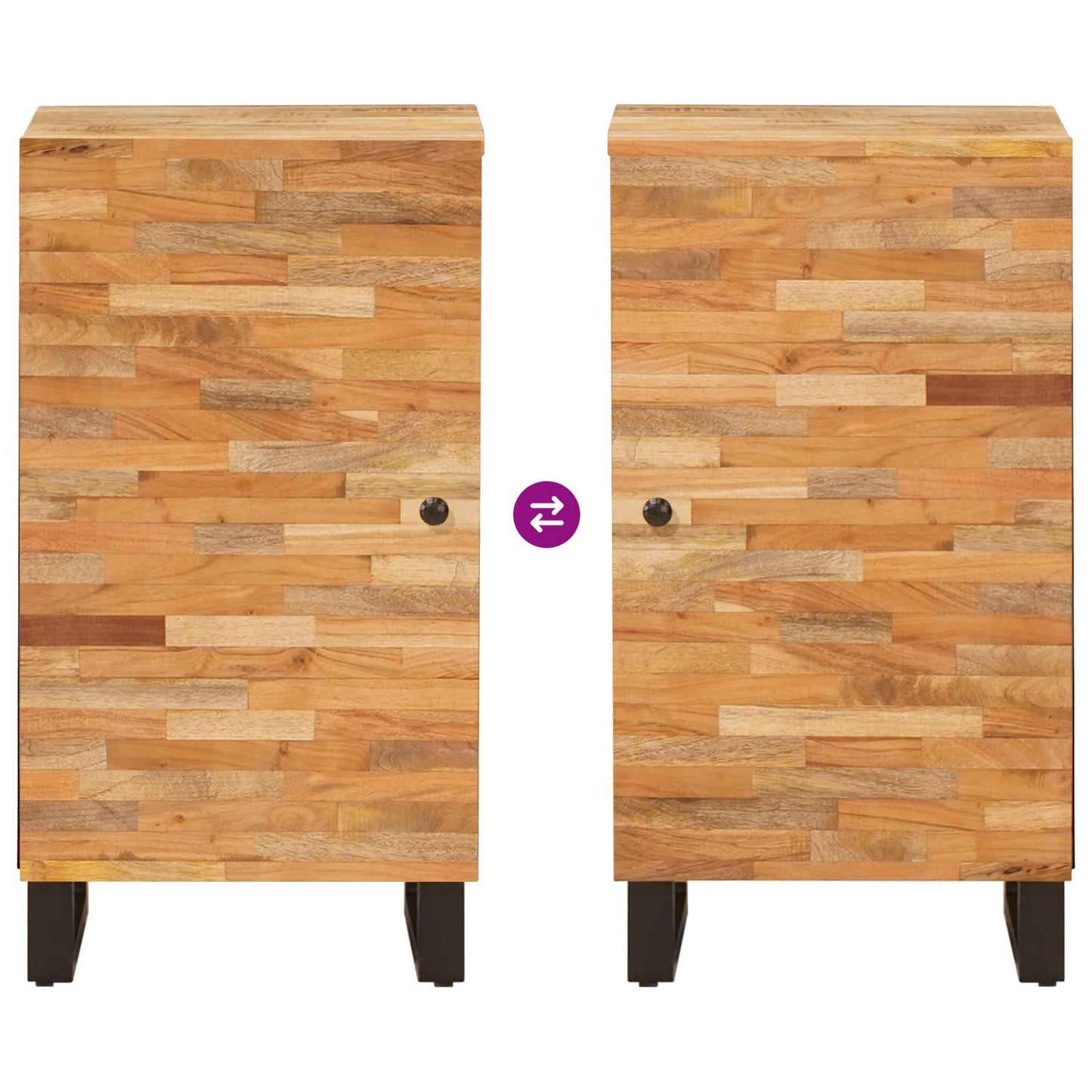 Mobile laterale Marrone 40 x 33 x 75 cm Legno di mango massello | homemem39