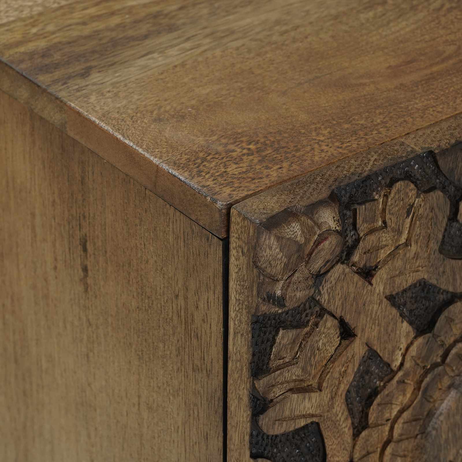 Mobile TV Marrone 105 x 33,5 x 46 cm Legno di mango massello | homemem39