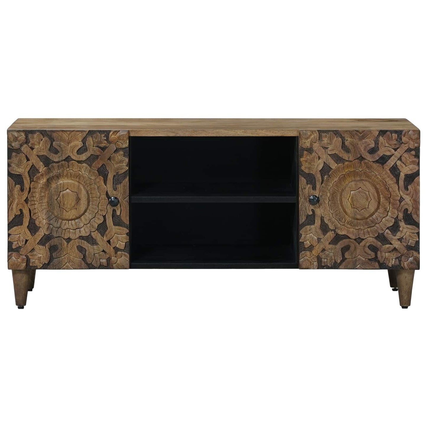 Mobile TV Marrone 105 x 33,5 x 46 cm Legno di mango massello